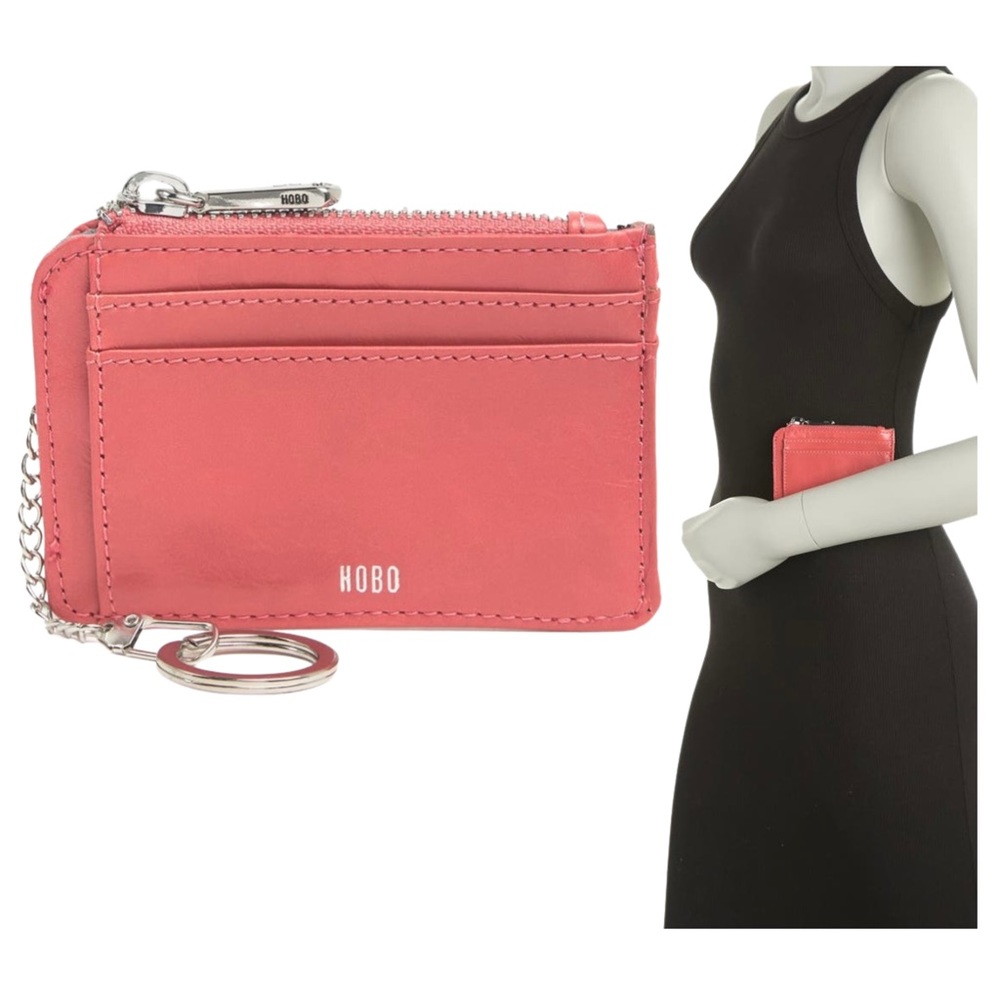 HOBO Kai Leather Card Case in Tea Rose